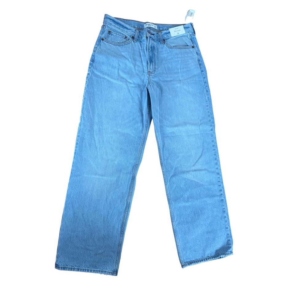 NWT Abercrombie & Fitch the loose high-rise light wash denim blue jeans